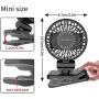 Super Mini fan with Clip, Battery Operated Pocket Fan, Small Portable Desk Fan, 3 Speeds Adjustable, Strong Airflow, 360° Free Rotation, for Travel, Indoors, Outdoors