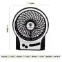 LETTON Portable Mini USB Fan Rechargeable Battery with 3 Speed LED Light for Home-Black LETTON Portable Mini USB Fan Rechargeable Battery with 3 Speed LED Light for Home-Black