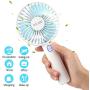 OCUBE Handheld Fan, Mini Hand Held Fan with 7 Color LED Light Base, 2000mAh Battery Operated USB Rechargeable Desk Fan, 3 Speeds Electric Portable Personal Cooling Fan for Home Office Travel (Blue)