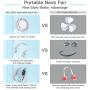 Portable Neck Fan, HLNIAO Bladeless Neck Fan, USB Rechargeable Personal Neck Fan, Neck cooler with 3 Speed Wind, Fashion Neck Air Conditioner 360° Cooling Low Voice for Outdoor and Indoor White