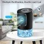Portable Air Conditioner Fan, 2021NEW Personal Air Conditioner with 7 Colors Light, Quiet Mini Air Conditioner Portable, 3 Speeds Desk Air Conditioner, Personal Mini AC Unit, Misting Personal AC Portable Air Conditioner Fan, 2021NEW Personal Air Conditioner with 7 Colors Light, Quiet Mini Air Conditioner Portable, 3 Speeds Desk Air Conditioner, Personal Mini AC Unit, Misting Personal AC