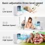 Portable Air Conditioner, AUZKIN Evaporative Air Cooler Desk Fan with 3 Speeds, Oscillating Mist Humidifier with 2 Mist Adjustment for Room, Office, Bedroom