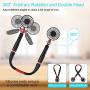 YND Portable Neck Fan Removable Neckband Fan 4000mAh Hand Free Mini Personal Fan with Dual Wind Head LCD Display USB Handheld Fan with 3 Level Air Flow for Outdoor Travel Sport(Black Red)