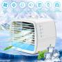 Portable Air Conditioner Fan,Personal Evaporative Air Cooler,Quiet USB Mini Desk Cooling Fan Air Humidifier Misting Fan-3 Speeds,7-Color LED Light,480ML Water Tank For Room Home Office Outdoor Camping