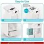 SENNILOX Tragbarer Luftkühler, Persönlicher Luftstromlüfter, Mini Evaporative Luftbefeuchter mit 120° Schwenkköpfe und Temperaturobseration für Zuhause, Büro und Schlafzimmer