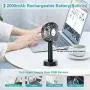 Tragbarer Mini-Ventil, wiederaufladbarer Handventilator Yoroshi 3 Geschwindigkeiten, abnehmbare Basis, Schreibtischventilator für Zuhause, Büro, Innenbereich, Outdoor, Reisen