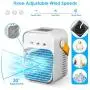 Ventilateur Portatif Rafraîchisseur d'Air Personnel avec Poignée, Rafraîchisseur Evaporatif Rechargeable avec Brumeur, Lumière RVB 7 Couleurs, 3 Vitesse et 3 Modes de Pulvérisation pour Bureau Maison Voyage Ventilateur Portatif Rafraîchisseur d'Air Personnel avec Poignée, Rafraîchisseur Evaporatif Rechargeable avec Brumeur, Lumière RVB 7 Couleurs, 3 Vitesse et 3 Modes de Pulvérisation pour Bureau Maison Voyage