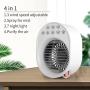 Portable Air Conditioner Fan, Small Desktop Air Cooler Fan, USB Powered Portable Personal Air Cooler, 3 speed with night light,suitable for Home Office Bedroom (WHITE)