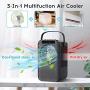 Personal Air Cooler, Evaporative Air Cooler, Portable Air Conditioner with LCD Display. 600ML Desktop Air Conditioning Fan with 3 Speeds. Small Space Humidifier Misting Fan for Room Home Office Dorm