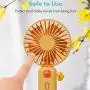 Tragbarer Mini-Ventilator, wiederaufladbarer kleiner tragbarer Personenfann, 3 Arten von Windgeschwindigkeit, einstellbar, USB-Schreibtischventilator für Frauen Mädchen Outdoor Reisen oder Sport Büro Zuhause (Gelb, Mini)