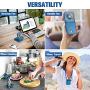 Portable Fan,Mini USB Desk Fan Phone Holder Rechargeable With Power Bank Wearable Personal Fan 3 Speeds Foldable Design For Office Kitchen Household Outdoors Travel(BLUE)