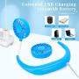 Portable Neck Fan Rechargeable Personal Hand-Free Fan Mini USB Wearable Neckband Sport Fan, 3 Speed Adjustable, 360 Degrees Free Rotation Perfect for Working, Traveling, Office, Reading (Blue)
