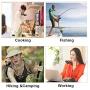 Personal Neck Fan, AUGYMER Portable Hand Free Mini USB Fan Rechargeable 12h Work Hanging Wearable Neckband Fans 5200mAh Battery Operated Camping Travel Indoor Outdoor Necklace Fan (Orange)