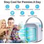 Portable Air Conditioner, Yiomar Fast Cooling Air Fan Humidifiers, Evaporative Air Cooler Fan with 3 Speeds, 7 Colors LED Light, Low db, Mini Personal Air Purifier Cooler Fan for Bedroom, Home, Office
