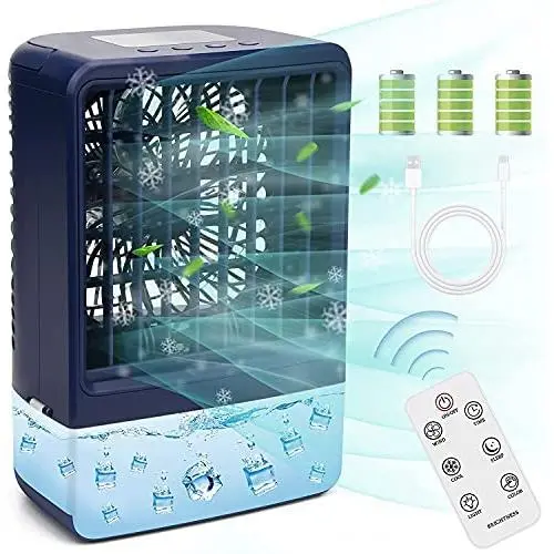 Evaporative Air Cooler,Personal Air Cooler,Portable Mini Air Cooler with Battery + Remote Evaporative Air Cooler,Personal Air Cooler,Portable Mini Air Cooler with Battery + Remote