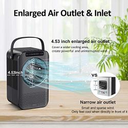 Personal Air Cooler, Evaporative Air Cooler, Portable Air Conditioner with LCD Display. 600ML Desktop Air Conditioning Fan with 3 Speeds. Small Space Humidifier Misting Fan for Room Home Office Dorm