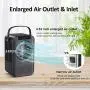 Personal Air Cooler, Evaporative Air Cooler, Portable Air Conditioner with LCD Display. 600ML Desktop Air Conditioning Fan with 3 Speeds. Small Space Humidifier Misting Fan for Room Home Office Dorm