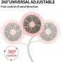 Portable Hand Free Neck Fan, 3 Speeds USB Rechargeable Battery Personal Mini Fans Headphone Neckband 360 Degree Rotation for Home, Camping, Office, Car Seat and Travel Outdoor (Pink)