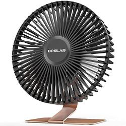 OPOLAR 6 USB Desk Fan, More Quiet and Powerful, Small Office Desktop Table Fan, Mini Room Air Circulator, Personal Portable Fan, 4 Speeds, 90° Tilt Angle, 5 ft Cord, Bronze Base, 2021 Model