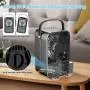 Nuaer Portable Air Conditioner, Air Cooler with 600ML Water Tank, Desktop Air Conditioning Fan with 7 Colors Lights & LED Display, 2/4Timer, 3 Speeds, Suitable for Bedroom, Office and Home