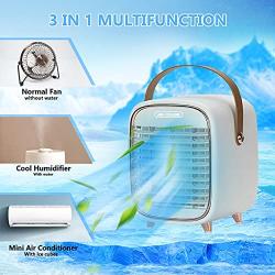 Portable Air Conditioner, Likmic Personal Air Cooler with 3 Speed, Cooling fan with Atomization & Spray timing function, Mini AC for Home Office Bedroom, Kitchen, Dorm, Car, Camping Tent, etc.