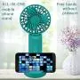 Vent portatif pliable Fortyone, petit ventilateur de poche rechargeable, mini ventilateur personnel portable, 3 vitesses [vert foncé]