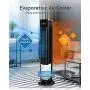 Refroidisseur Evaporatif de Style Tour Sunday, 2 en 1, avec Refroidissement et Humidification, Réservoir d'Eau de 3,6 L, 3 Modes de Vitesse et 3 Niveaux, Ventilateur de Refroidissement, Télécommande & Contrôle Panneau, Minuterie 12h (Noir)