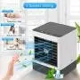 Climatiseur Portable, Ventilateur Rafraîchissant Personnel, Mini Climatiseur avec Alimentation pour Petite Pièce, Bureau, Chambre, Ventilateur Rafraîchissant Evaporatif, 3 Vitesse