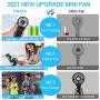 YND Handheld Fan Mini Fan 4000mAh Portable Fan with LCD Display USB Personal Fan with Lanyard Battery Operated Fan 4 Speeds Adjustable Foldable Desk Fan for Office Home Outdoor Travel Camping