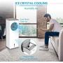 Evaporative Air Cooler-3-in-1 Portable Air Cooling Fan, Instant Cool & Humidify with 3 Speeds, No Noise Tower Fan, No Dust, 3 Modes, 8H Timer, Bladeless Fan for Large Room Office