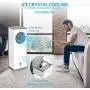 Refroidisseur d'air évaporatif - 3 en 1, Ventilateur Portable, Rafraîchissement Instantané et Humidification, 3 Vitesse, Silencieux, Ventilateur Mural, Sans Poussière, 3 Modes, Minuterie 8H, Ventilateur Sans Pales pour Grande Pièce Bureau Refroidisseur d'air évaporatif - 3 en 1, Ventilateur Portable, Rafraîchissement Instantané et Humidification, 3 Vitesse, Silencieux, Ventilateur Mural, Sans Poussière, 3 Modes, Minuterie 8H, Ventilateur Sans Pales pour Grande Pièce Bureau