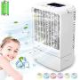 Tragbarer Luftkühler Ventilator, Kühlventilatoren, Persönlicher Luftkühler Mini mit Timer, 7 Farben Licht, 3 Geschwindigkeiten, leiser Luftbefeuchter, für Raum, Zuhause, Büro