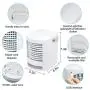 Portable Air Conditioner Fan,7.4 Inch Rechargeable USB Portable Mini Cooling Fan, Personal Evaporative Air Conditioner Fan with 7 Colors LED Light,3 Speeds Air Humidifier Fan for Room Home Office