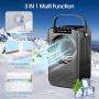 HAUEA Personal Air Cooler Portable Air Conditioning Fan, 3 in 1 Mini Evaporative Cooler with 7 Colors Night Light and 2H/4H Timer, 3 Wind Speeds Mini Air Conditioner, Perfect for Home Office Bedroom
