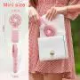 Mini Handheld Fön, Tragbarer Fön, Akkubetriebener Mini-Fön, Kleiner Persönlicher Fön, USB-Aufladbar, 3-Stufen-Einstellbar mit Spiegel & LED-Taschenlampe, Makeup Eyelash Fön für Frauen Mädchen Reise Büro