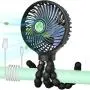 Ventilateur Portable Mini pour Poussette, 2600mAh, Ventilateur Personnel Portable, Ventilateur Miniature pour Siège Auto de Poussette avec Trépied Flexible Fixable sur Poussette, USB ou Alimenté par Batterie, Ventilateur Réglable à 3 Vitesse