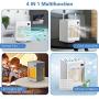 Portable Evaporative Air Conditioner Fan, Mini Desk Cooler Fan with 3 Speed for Bedroom, 4000mAh Cordless Rechargeable 120° Oscillating Fan with Sleep Night Light and Spray Mist Humidifier, White