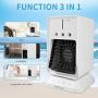 MORIOX Portable Air Conditioner Evaporative AC Cooler with Rechargeable Battery 3 Speed Fan with 3 Atomizing Humidifiers Oscillation & Timer for Home & Office & Car