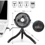 IREENUO Portable Fan, 2500mAh Battery Operated Stroller Fan with Flexible Tripod, 3 Speed 360° Rotatable Mini Handheld Fan with LED Lights for Camping Outdoor