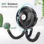 IREENUO Portable Fan, 2500mAh Battery Operated Stroller Fan with Flexible Tripod, 3 Speed 360° Rotatable Mini Handheld Fan with LED Lights for Camping Outdoor