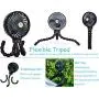 Ventilateur Portable Mini pour Poussette, 2600mAh, Ventilateur Personnel Portable, Ventilateur Miniature pour Siège Auto de Poussette avec Trépied Flexible Fixable sur Poussette, USB ou Alimenté par Batterie, Ventilateur Réglable à 3 Vitesse
