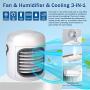 Portable Air Conditioner,3-in-1 Personal Air Cooler,Evaporative with Ice Packs,2500 mAh Battery