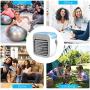 Climatiseur Portable, Sagekia Climatiseur Evaporatif 3 Vitesses avec Ventilateur et Lumière LED 7 Couleurs Réservoir d'Eau USB Câble Refroidisseur Personnel avec Poignée pour Maison Bureau Dortoir Camping [Nouvelle Édition 2021]