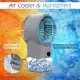 Tragbarer Luftkühler mit Ventilator, Persönlicher Mini-Kühler, Super Leise, Schreibtisch-Kühler mit Ventilator und Kühlfunktion, mit 7 Farb-LED-Licht, 3 Geschwindigkeiten, Luftzirkulator mit Vernebler-Funktion für kühle Luft – ideal für Schlafzimmer.