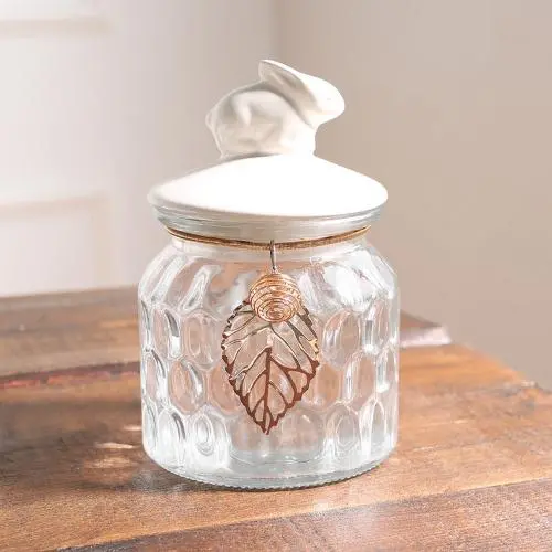 Glas Candybehälter, Dicht verschließbarer Aufbewahrungsbehälter für Küche, Lebensmittelbehälter, Zuckeraufnahme, kleiner Tank D10,5cm x H16,5cm