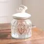 Glas Candybehälter, Dicht verschließbarer Aufbewahrungsbehälter für Küche, Lebensmittelbehälter, Zuckeraufnahme, kleiner Tank D10,5cm x H16,5cm