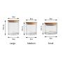 Glass Storage Jar, High Borosilicate Glass, Airtight Sealing Ring, Preserving Jars for Tea Coffee Herb Spices Sugar and More (small 200ml, medium 270ml, large 330ml)