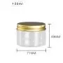 6er Set Klare Runde Kunststoffbehälter 120ml mit Gold Aluminium Deckel - Leere Kosmetikbehälter Flasche Dose für Lagerung von Lebensmitteln Proben, Lotion, Gesichtcreme, Maske, Salbe, Tee, Pillen