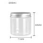 6Pcs 200ml Clear Round Plastic Jars with Aluminium Lid - Empty Cosmetic Containers Bottle Case Pot for Storage Food Sample Lotion Facial Cream Mask Ointment Tea Pill