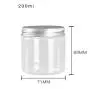 6Pcs 200ml Clear Round Plastic Jars with Aluminium Lid - Empty Cosmetic Containers Bottle Case Pot for Storage Food Sample Lotion Facial Cream Mask Ointment Tea Pill